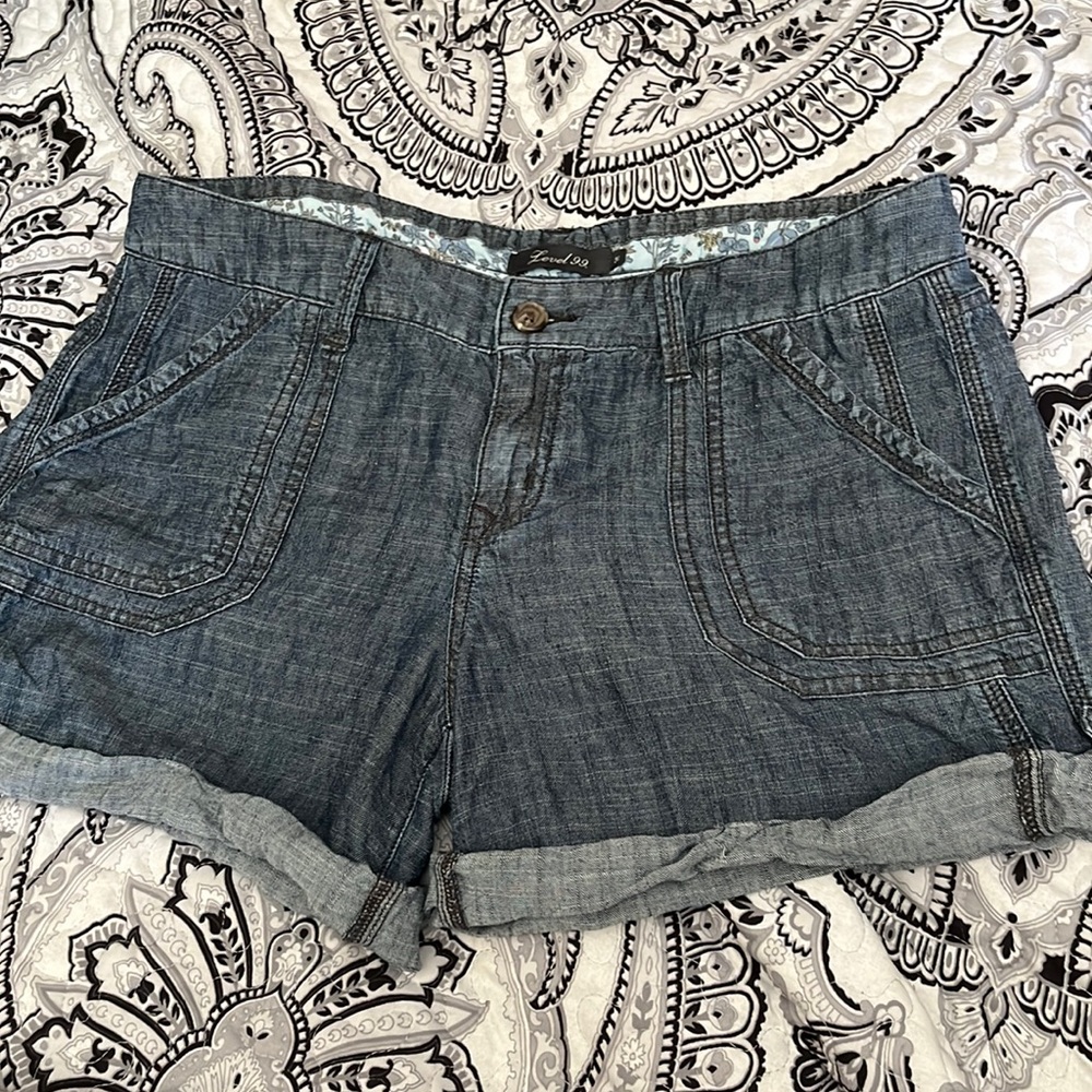 Level 99 Denim Shorts in Washed Blue